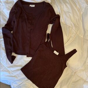 NWOT Lou &Grey Knit Tank and Cardigan Set